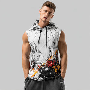Camiseta Deportiva sin Mangas con Capucha para Hombre, 100% Algodón y Poliéster, Corte Regular, para Gimnasio y Fisicoculturismo, Primavera - Product Image 2