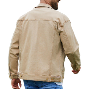 Chaqueta de Mezclilla de Algodón para Hombre, Estilo Casual, Color Sólido, Cuello Solapa, Cierre de Botón, Chaqueta Vaquera para Hombre, Otoño, Corte Ajustado, Calidad - Product Image 2