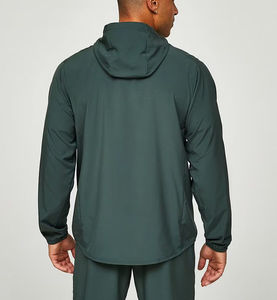 Veste de survêtement à capuche zippée pour homme, couleur unie, légère, 100 % coton, respirante, décontractée, pour l'hiver, manches longues, coupe classique - Product Image 4