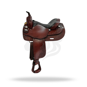 Silla de Montar Western Haflinger de Cuero y Latón Ecológica para Equitación, Equipo Ecuestre - Product Image 1