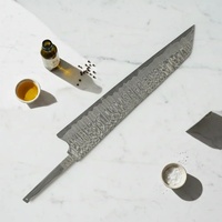 Lame de couteau de chef DIY en acier inoxydable pleine longueur de 9 pouces, modèle Ahmad Fabric Drop Point, avec manche en acier inoxydable pour cuisine