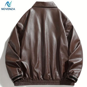 Chaqueta de Piel de Vaca Premium, Diseño Motociclista, Resistente al Viento, Cálida para Invierno, Corte Ajustado, Moderna, Informal, Ligera, Ecológica, Venta al Por Mayor - Product Image 2
