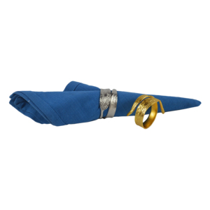 Anneaux de serviette aux designs royaux avec finition plaquée de luxe, supports de serviettes pour la décoration de table, fêtes et mariages. - Product Image 4