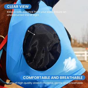 Masque anti-mouches pour chevaux, respirant, anti-moustiques, élastique, protection du visage, avec protection des oreilles, masque pour chevaux - Product Image 2