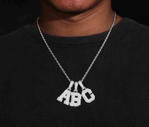 Pendentifs et breloques en argent 925 plaqué or pour hommes, style hip-hop, avec moissanite - Product Image 3