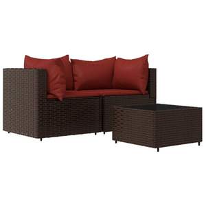 Conjunto de Muebles de Jardín Compactos y Ajustables de Ratán Sintético Marrón para Patio - Product Image 2