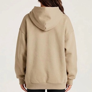 Sudadera con Capucha Extra Grande para Mujer, Color Sólido, 100% Algodón, Hombros Caídos, con Bolsillos, Corte Regular, para Otoño - Product Image 3