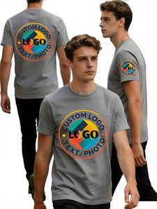 Custom Men's Quick-Dry Sports T-Shirt Made from Breathable Moisture-Wicking Fabric with Customizable Design Areas on The Chest - Product Image 2