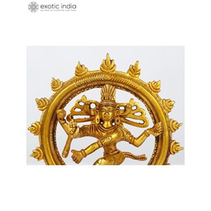 7 pouces fait à la main Nataraja Sculpture Dancing Lord Shiva en laiton fabriqué en Inde - Product Image 3