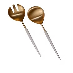 Stainless Steel <b>Salad</b> Servers Set Elegant Metal Serving Utensils Dishwasher Safe Manual <b>Salad</b> <b>Tools</b> - Product Image 2