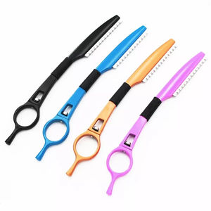 Navaja de Peluquería Profesional de Acero Inoxidable de Primera Calidad con Una Sola Cuchilla y Mango de Plástico para Estilistas, con Diferentes Estilos - Product Image 1