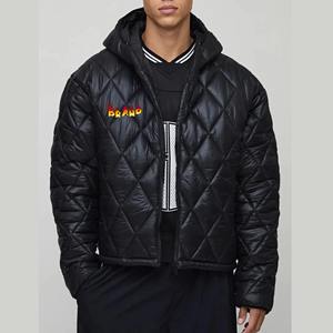 เสื้อแจ็คเก็ตพัฟเฟอร์แบบมีฮู้ดกันน้ำสำหรับผู้ชาย แบบกลับด้านได้ ไซส์ใหญ่ ผ้ามันเงา คุณภาพระดับโรงงาน ขนห่านสีขาวเงา - Product Image 1