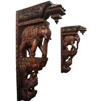 Support mural éléphant en bois sculpté artisanal, style Art Déco, pour la maison, le temple, le salon, ou comme cadeau d'anniversaire