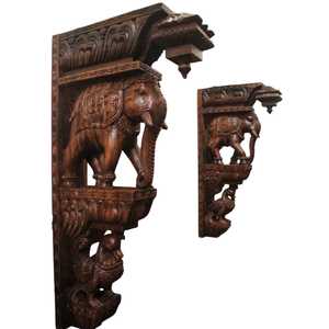 Wooden Art Deco Scenic Wall Bracket Big <b>Elephant</b> Statue Corbel for Birthday and Anniversary Home <b>Decor</b> - Product Image 1