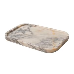 Plateau de service rectangulaire moderne en marbre blanc naturel, luxueux, fait main, poli, écologique, pour la décoration de la maison - Product Image 6