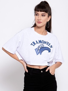 เสื้อครอปเซ็กซี่สำหรับผู้หญิงใส่ในฤดูร้อนเสื้อแฟชั่นมีกระดุมประดับพู่ตกแต่งโลโก้ตามสั่งเป็นมิตรต่อสิ่งแวดล้อม - Product Image 6