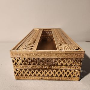 Porte-mouchoirs en métal de style nouveau, finition antique, pour la décoration classique de la maison, du bureau et des chambres d'hôtel - Product Image 1