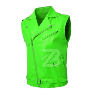 Nouvelle veste en cuir PU noire pour homme, style Y2K, sans manches, avec col rabattu et ceinture, pour le printemps et l'automne - Product Image 3