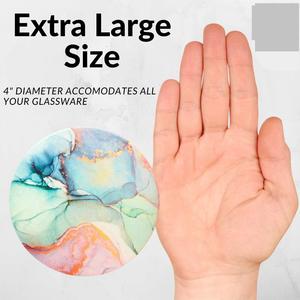 <b>Marble</b> <b>Coasters</b> for Drinks Geode Style Agate Large Absorbent Stone Water Absorbing for Glass Wooden Tabletops - Product Image 4