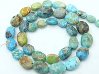 Perles de turquoise de l'Arizona en vrac, lisses, ovales, polies, en forme de pépites, 16 pouces de long, 8x6-13x10mm environ
