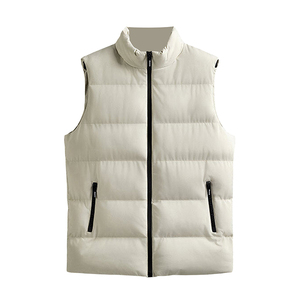Dernier style unisexe, gilets matelassés sans manches personnalisables avec patchwork, couleur personnalisable, épaissis, pour homme, avec lettres sur le devant - Product Image 4