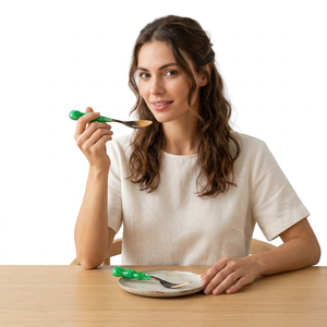 Juego de Cubiertos para Ensalada de Resina Verde, Cuchara y Tenedor Ecológicos, Aptos para Lavavajillas, Hechos a Mano y Personalizados - Product Image 1