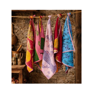 Essuie-tout de cuisine à imprimé floral en coton 40x60cm 180GSM 200TC, torchon gaufré SA8000 BSCI, faible MOQ, OEM ODM, approvisionnement B2B Inde - Product Image 6
