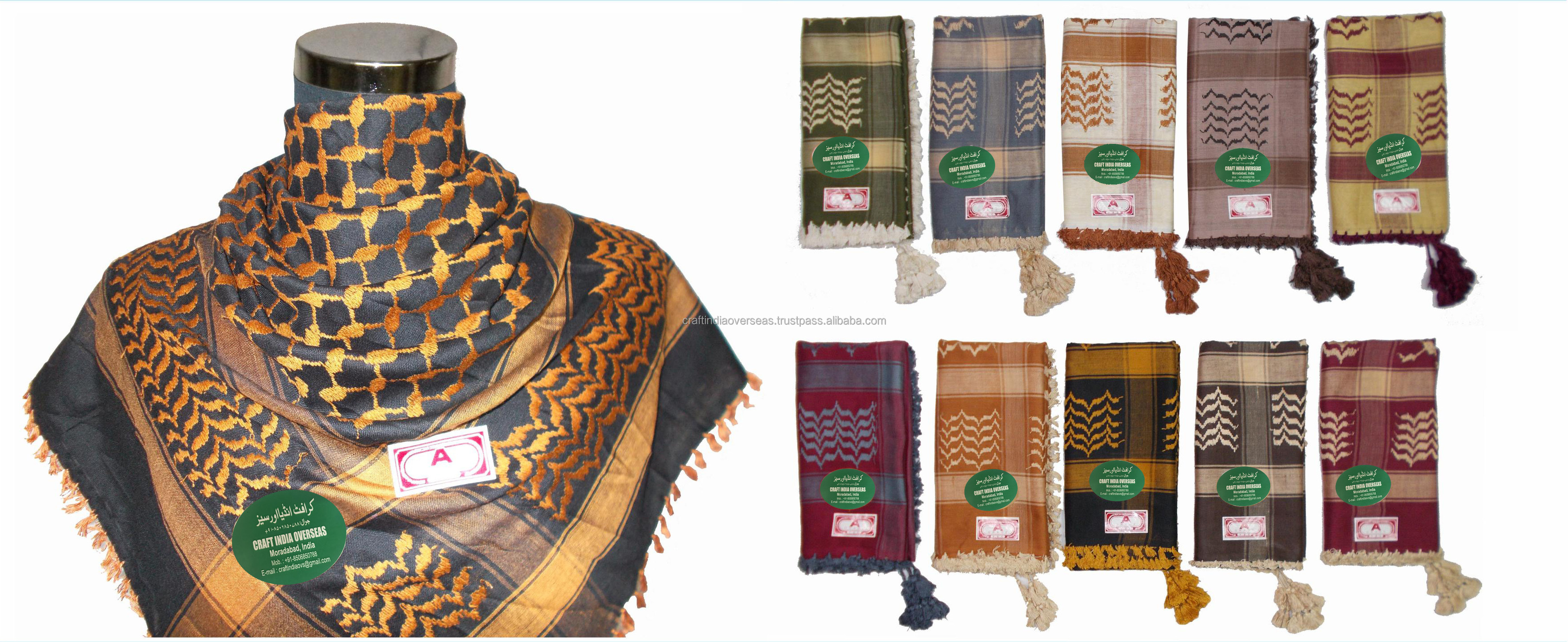 Sciarpa Pied De Poule, Keffiyeh, Arafat Hatta, Sciarpa Ampia In Cotone - Foto 5