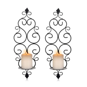 Meilleur prix mural Unique conçu décoration de la maison bougeoir cadre en fil métallique agréable bougeoir de noël - Product Image 4