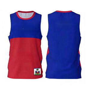 Custom Haiti Soccer Tank Top Men Sleeveless Jersey Breathable Sports Vest 2026 Football Fanwear OEM Bulk Wholesale - Product Image 6