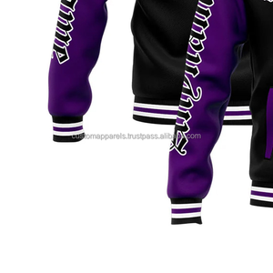 Performance Wool Blend <b>Varsity</b> <b>Jacket</b> for Athletes with Custom Front Embroidery and Stand Collar - Product Image 6