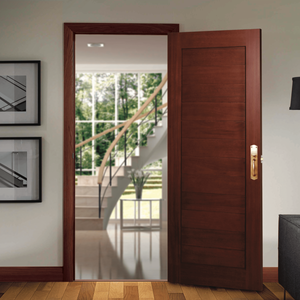 Portes intérieures pré-montées en bois composite WPC moderne, revêtement PCV, imperméables, fabriquées au Vietnam, pour chambre à coucher, école, villa - Product Image 3
