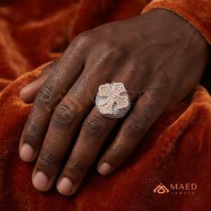 Moissanite <b>Ring</b> Men Hip Hop <b>Cross</b> <b>Ring</b> Rose Gold Plated Sterling <b>Silver</b> Baguette Luxury Jewelry Gift Men - Product Image 4
