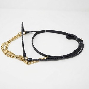 Harnais d'équitation en cuir noir avec chaîne dorée, harnais tressé pour l'équitation et les concours - Product Image 1