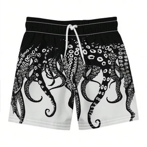 กางเกงว่ายน้ำชายหาดแห้งเร็วลายดอกไม้เหนือเข่า น้ำหนักเบา ระบายอากาศได้ดี กันน้ำ ผ้าทอ มีเชือกผูก - Product Image 1