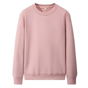 Sweat-shirt blanc à col rond pour homme, manches longues, couleur unie, tricoté en polyester/coton, respirant, vêtement d'hiver, coupe ample, doublé - Product Image 5