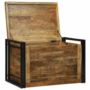 Caja de Almacenamiento Decorativa de Madera de Mango Rústica, 31.50 x 19.69 x 19.69 pulgadas - Product Image 2