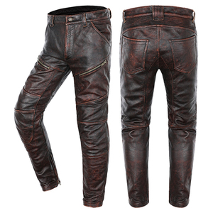 Contract Manufacturing <b>Leather</b> <b>Pants</b> Genuine Cowhide Fashion Trousers for Private Label Market Expansion - Product Image 5