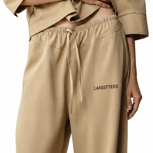 Pantalon de survêtement décontracté pour femme, coupe droite, taille élastique, avec poches, personnalisable OEM, style streetwear - Product Image 3