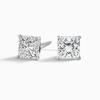 Anting Stud Unisex Berlian Buatan Laboratorium Potongan Princess 2 Ct Emas Kuning 14k Hadiah Pesta Pernikahan Mewah Berkualitas Tinggi