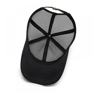 Black Mesh Trucker <b>Cap</b> 6-Panel Adjustable Breathable Sporty <b>Winter</b> Hat for Adults Unisex 100% Polyester Canvas - Product Image 5