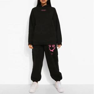 Conjunto de chándal para correr de 2 piezas para mujer sólido de invierno personalizado de alta calidad con material de LICRA/algodón - Product Image 3