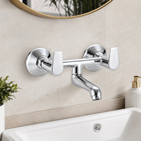 Robinet mural rectangulaire moderne en laiton chromé, sans contact, automatique, avec capteur infrarouge, système de douche à économie d'eau pour appartement
