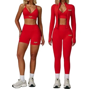 Women High Waist <b>Yoga</b> Shorts Leggings With Front Logo 5 Piece Gym <b>Yoga</b> Set Long Sleeve Zip <b>Jacket</b> And Fitness <b>Yoga</b> Set For Women - Product Image 1