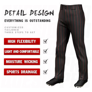 Unisex Open Bottom Pinstripe Elastic Baseball Pant Regular Fit Full <b>Athletic</b> Training Uniform Custom Logo Short Anti-Bacterial - Product Image 6