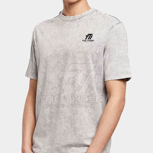 Diseña tu Propio Logotipo, Camisetas para Hombre con Lavado Ácido, 100% Algodón, Corte Holgado, Ropa Casual, Último Diseño en Camisetas con Lavado Ácido para Hombre - Product Image 3