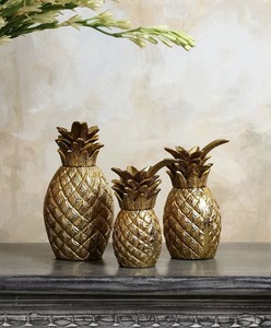 En promotion : Bol de service en métal doré en forme d'ananas avec couvercle sculpté, design original, fait main, pour fruits et collations, idéal pour les fêtes - Product Image 5