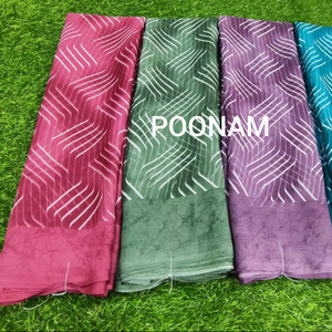 Sari de georgette de diseño con blusa, sari ligero, ropa étnica, proveedor mayorista de saris al por mayor - Product Image 1