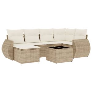 Set Divano da Giardino Beige Crema Bianco - Product Image 2