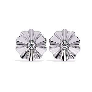 Unique Designer Round Cut Lab Grown Diamond 14K Gold IGI Certified <b>Earring</b> <b>Tops</b> for Gift Party & Anniversary - Product Image 3